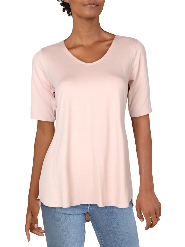 Womens High-Low V-Neck Tunic Top Relaxed Style