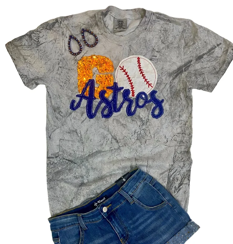 Women's Houston Astros Marble Tee In Grey Big Savings