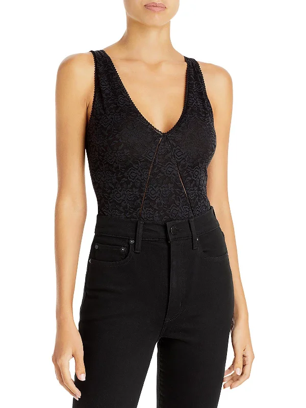 Womens Lace Sleeveless Bodysuit Today Only