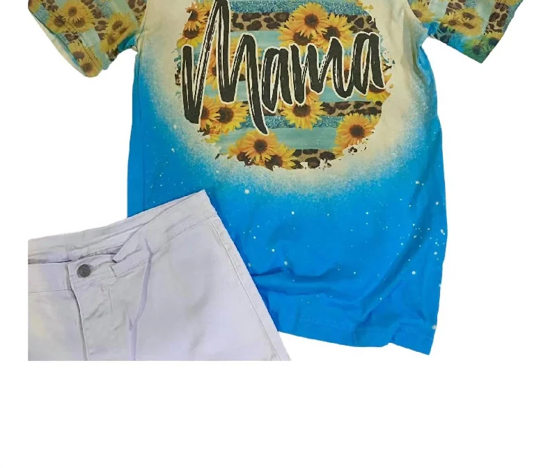 Women's Mama Bleached Tee In Blue Exclusive Deals Online