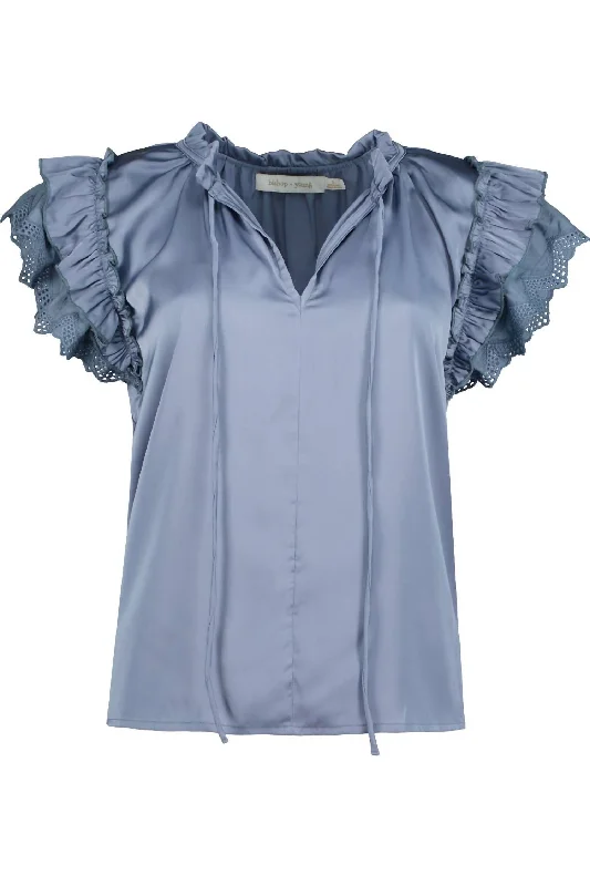 Women's Nikki Flutter Sleeve Top In Celestial Durable Fashion Picks