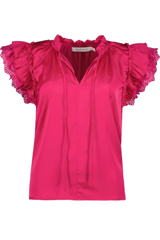 Women's Nikki Flutter Sleeve Top In Orchid Trend Leading Collection