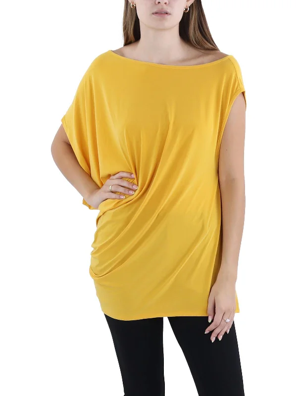 Womens One Shoulder Drapey Blouse Discounts On Casual Weekend Styles