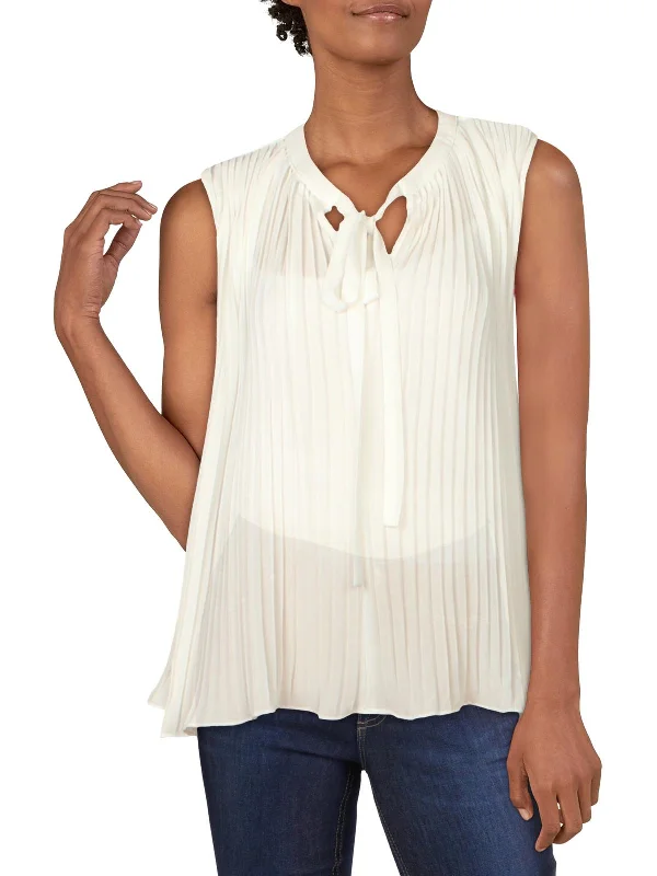 Womens Pleated Lightweight Blouse Trend Setting Wardrobe