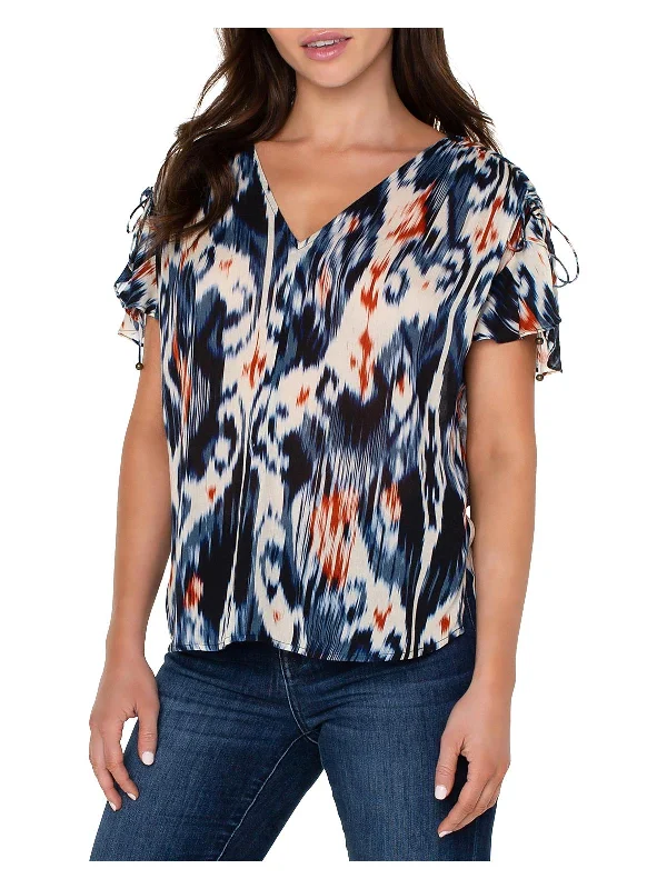 Womens Printed Flutter Sleeve Blouse Sale Event, Prices Rock