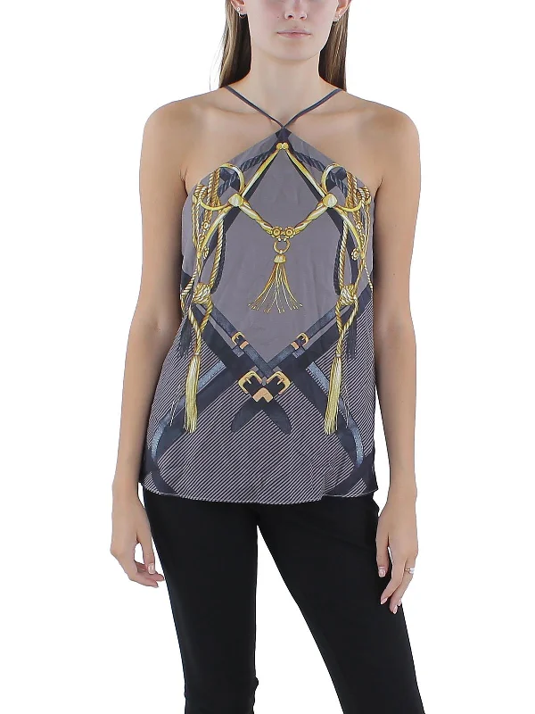 Womens Printed Sleeveless Halter Top Chic Trends Unveiled