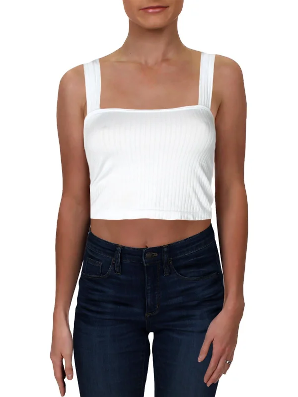 Womens Ribbed Cropped Tank Top Limited Styles