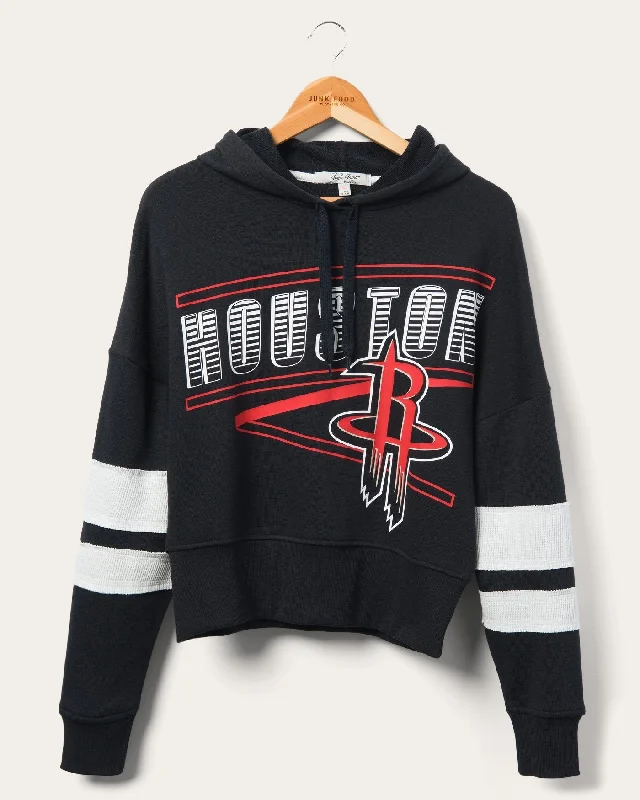 Women's Rockets Overtime Striped Fleece Hoodie Y2K Nostalgic Fashion Look