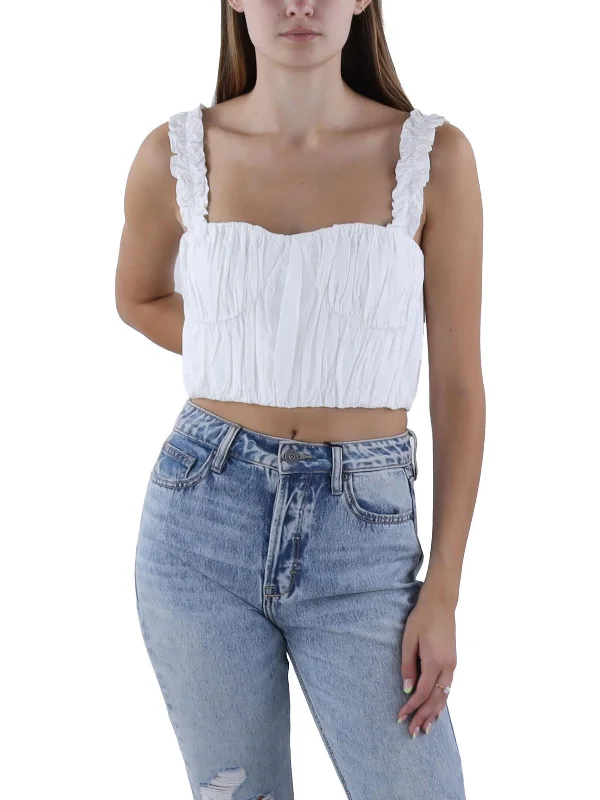 Womens s Ruffle Cropped Trendy Aesthetics