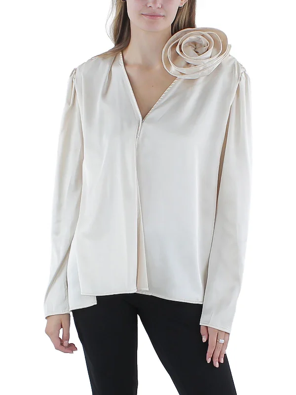 Womens Sateen Dressy Blouse Wardrobe Essentials