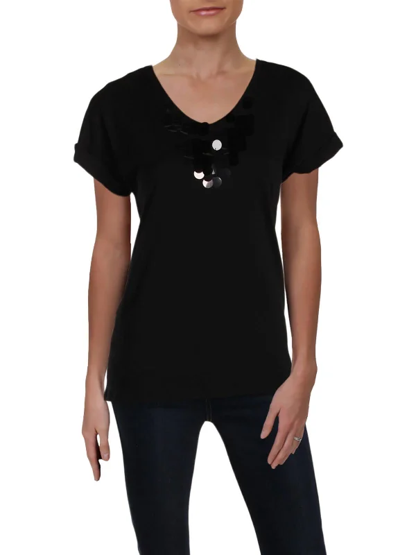 Womens Sequined Short Sleeves T-Shirt Clearance Sale, All Cheap