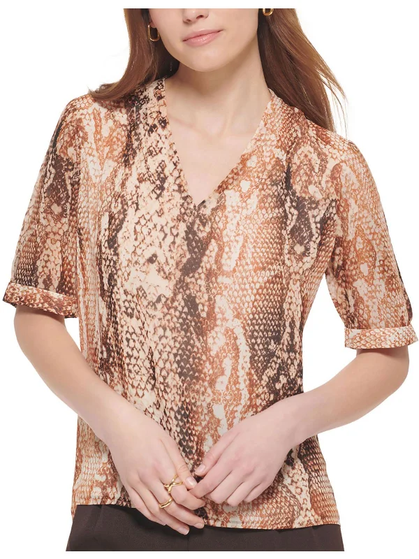 Womens Snakeskin Multi Pullover Top Elevate Your Wardrobe