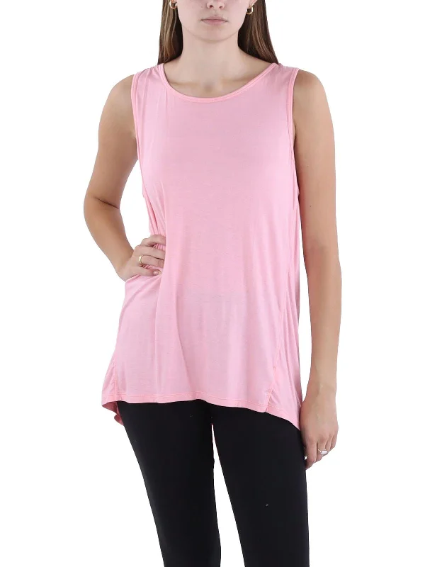 Womens Solid Stretch Tank Top Playful Elegance