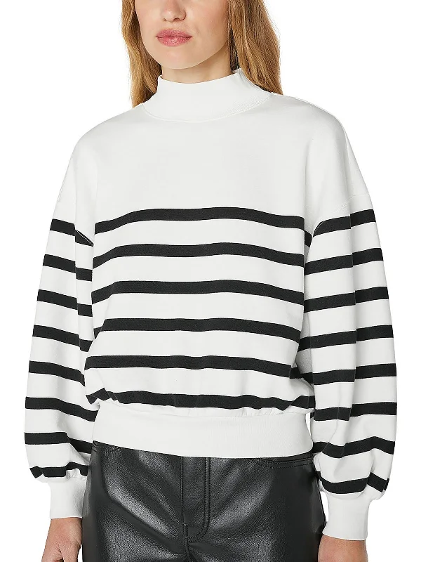 Womens Striped Bishop Sleeve Sweatshirt Limited Time Offer