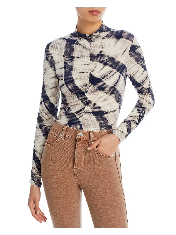 Womens Tie-Dye Rayon Turtleneck Top Budget Saver