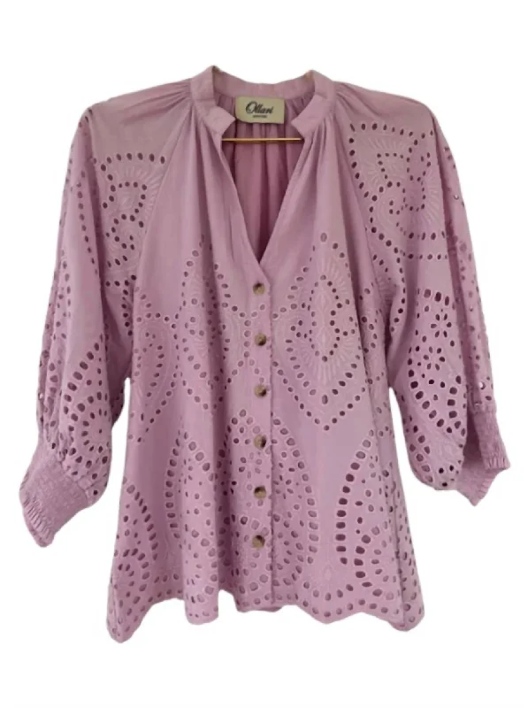 Women's Udela Blouse In Orchid Feminine Allure