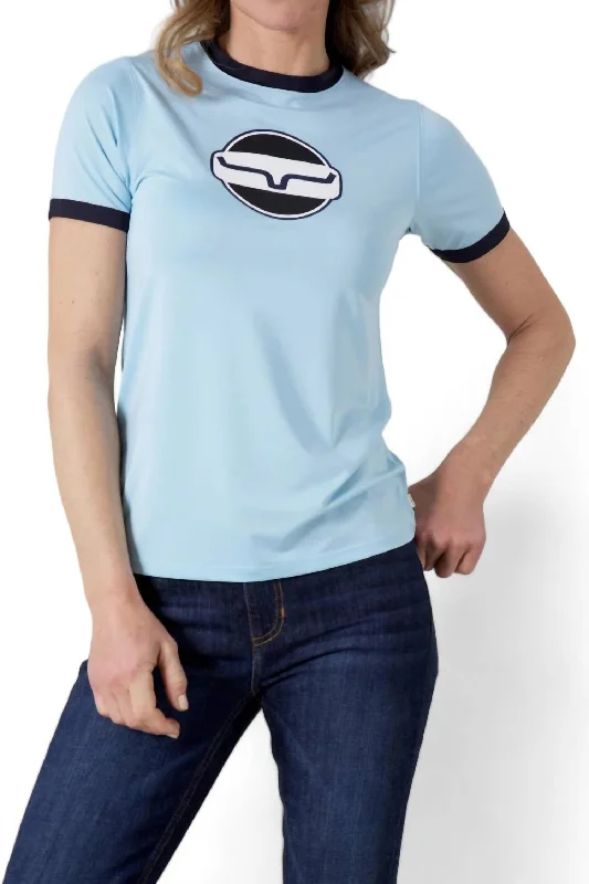 Women's Union Ringer Tech Tee In Lite Blue Bold Fashion