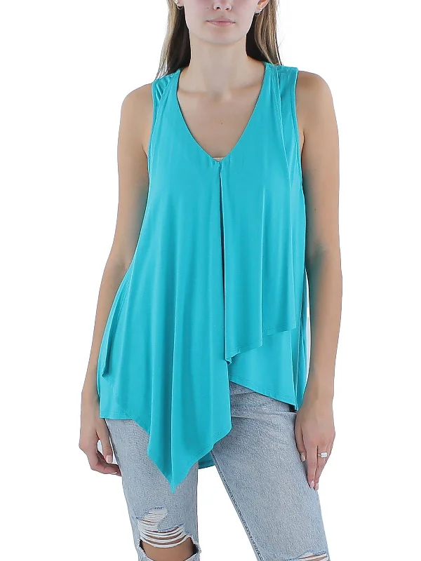 Womens V-Neck Drapey Tank Top Comfort First Women's Fashion