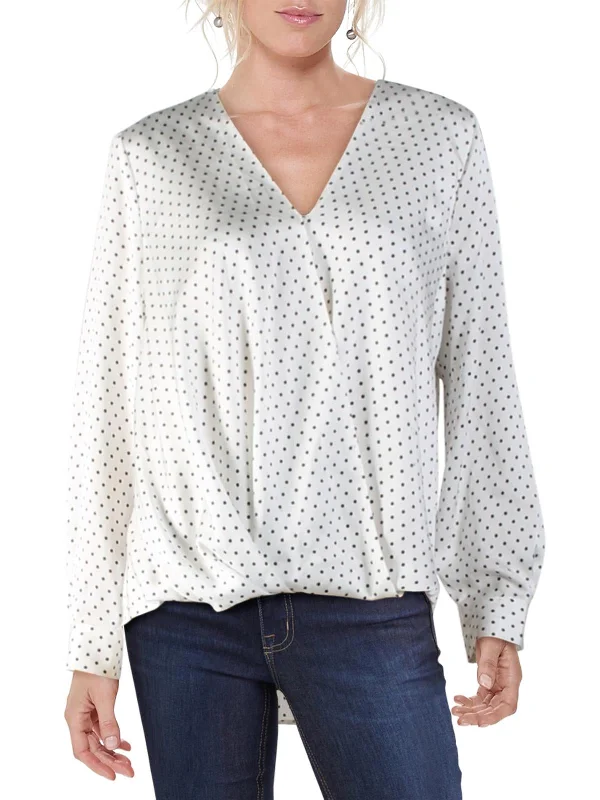 Womens V-Neck Polka Dot Blouse Best Sellers