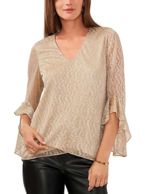 Womens V Neck Shirt Pullover Top Trendy Styles