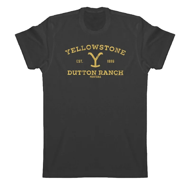 Yellowstone Dutton Ranch Tee In Faded Black Mega Sale