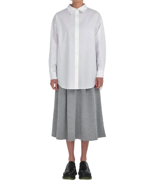 Yule Oversized Shirt In White Quality Driven Apparel