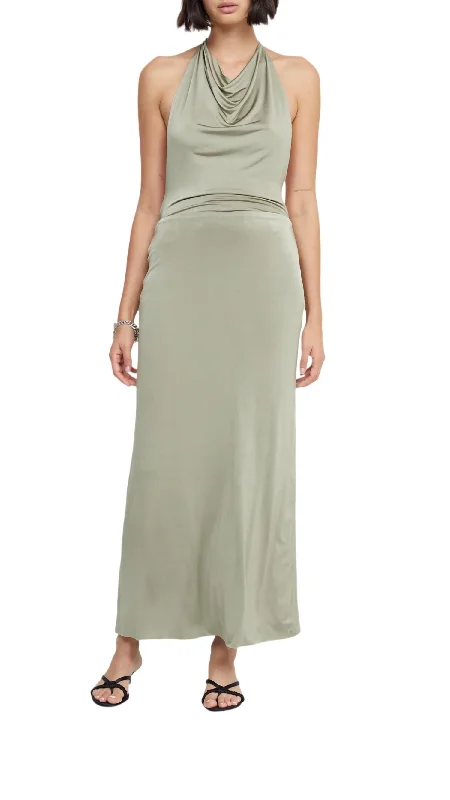 Ariel Halter Dress In Sage Your Timeless Wardrobe Awaits