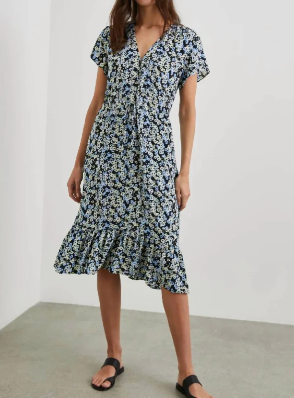 Kiki Midi Dress In Midnight Meadow Floral Hot Sale