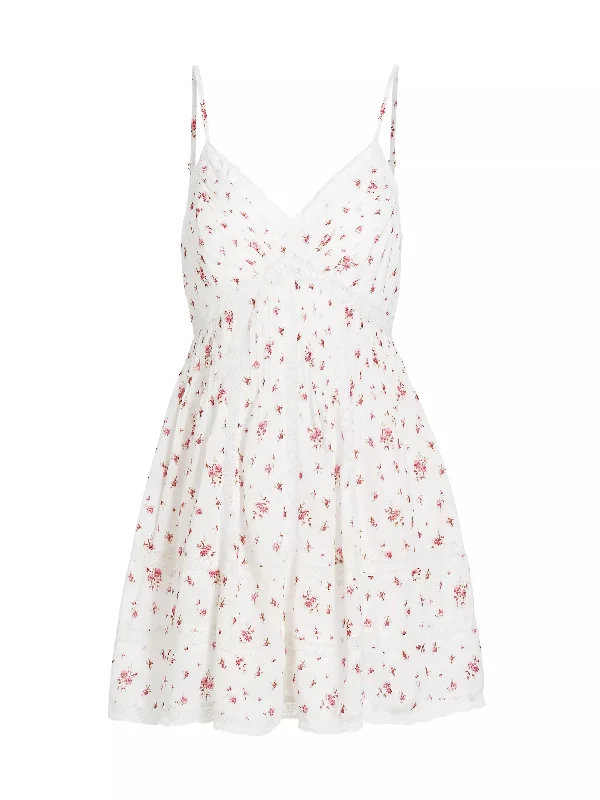 Loveshackfancy Women's Docila White Floral Mini Dress Modern Glamour