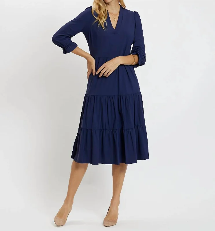 Maggie Dress In Navy Lightweight Fabric