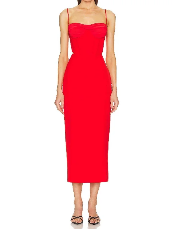 Martini Midi Dress In Fire Red Fashion Forward Outfits