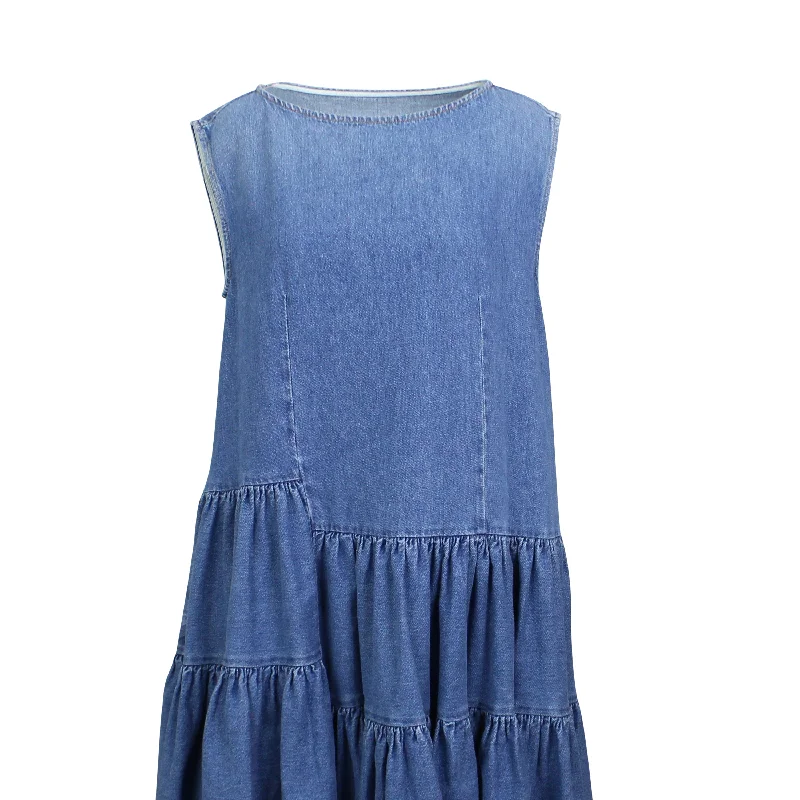 Mm6 Maison Margiela Denim Sleeveless Dress - Blue Seasonal Style Discounts