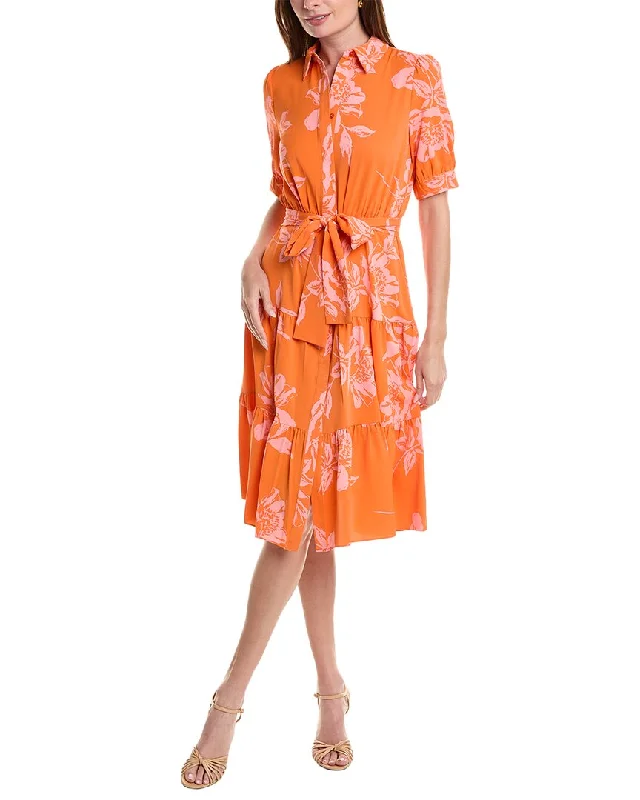 Nicole Miller Tie Waist Shirtdress Modern Romance