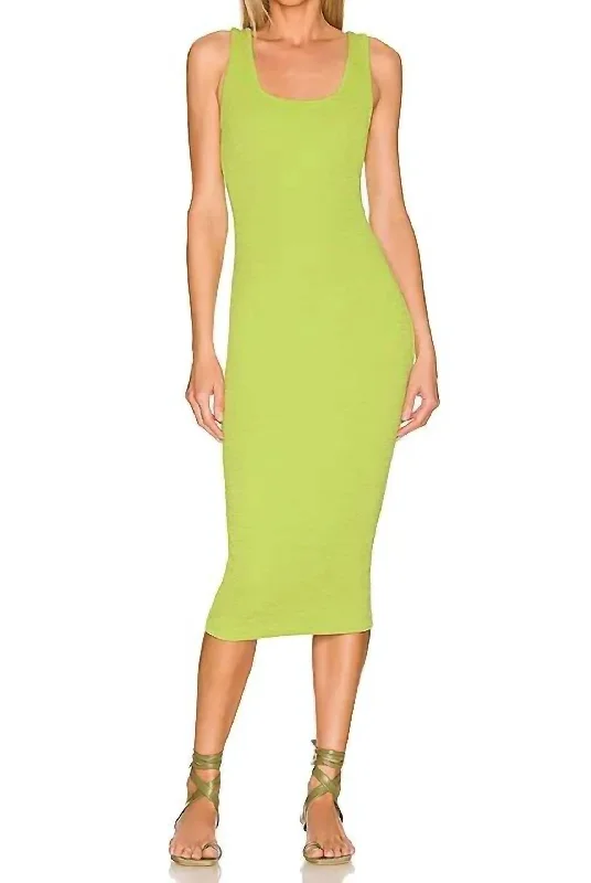 Puckered Knit Dress In Lime Fresh Styles, Fresh Deals