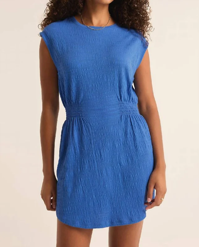 Rowan Textured Dress In Blue Wave Must Haves