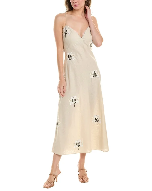 Sachin & Babi Cara Linen-Blend Midi Dress Chic Style, Always In Vogue