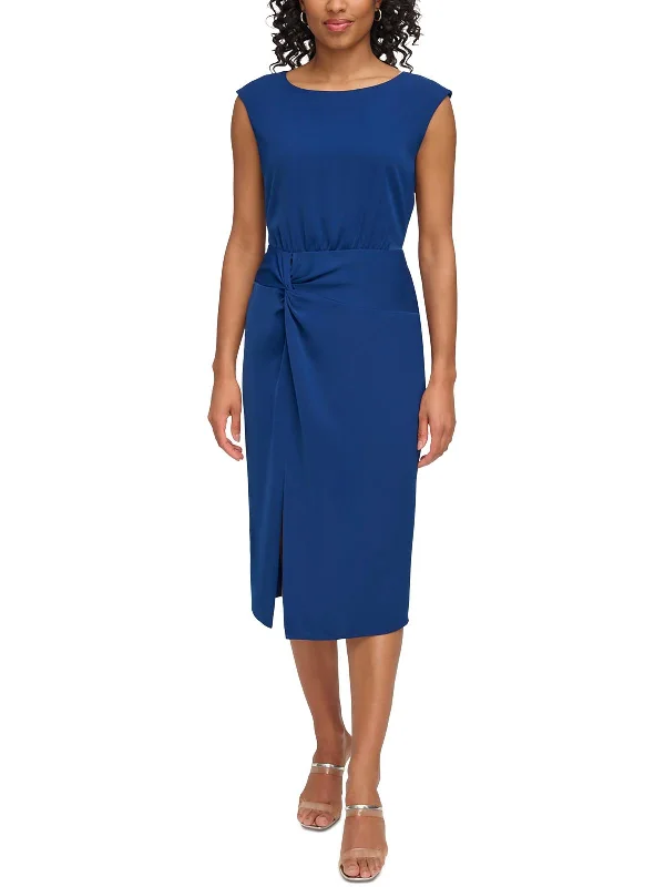 Womens Knot-Front Polyester Sheath Dress Chic & Cozy Apparel