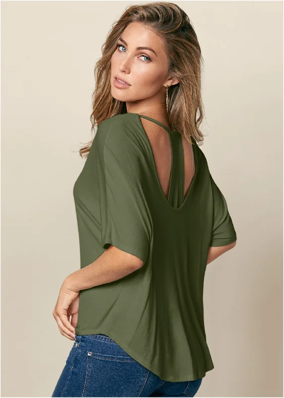 Racerback Basic Top - Olive Budget Friendly