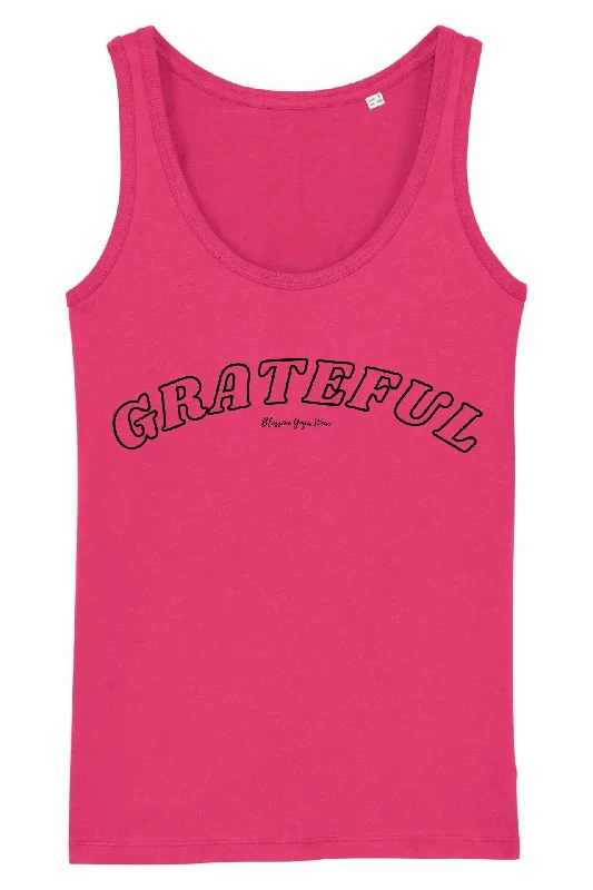 Grateful Yoga Vest Top Raspberry Seasonal Trends