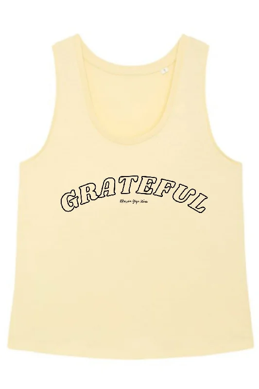 'Grateful' Slogan Yoga Vest Top - Butter Fashionista Favorites