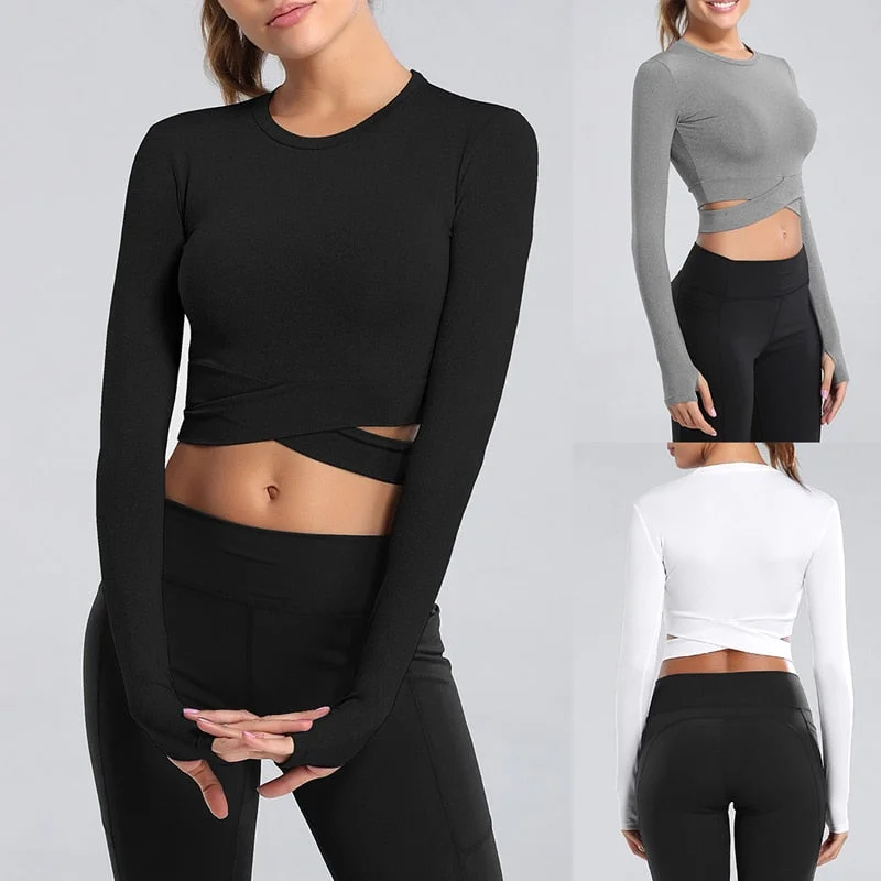 Long Sleeve Yoga Crop Tops Premium Fashion