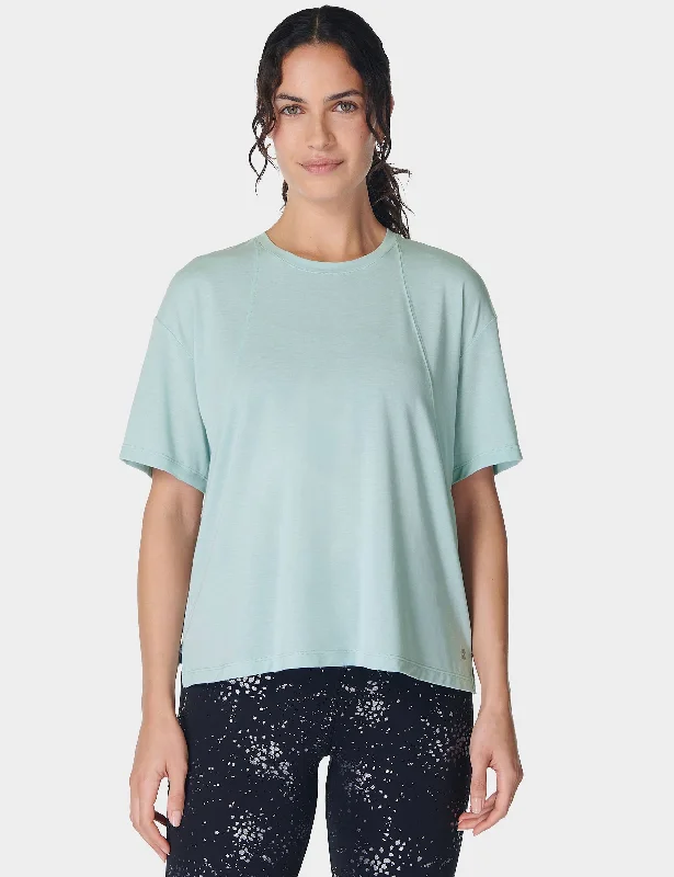 Soft Flow Studio T-Shirt - Muted Teal Blue Chic Outfits