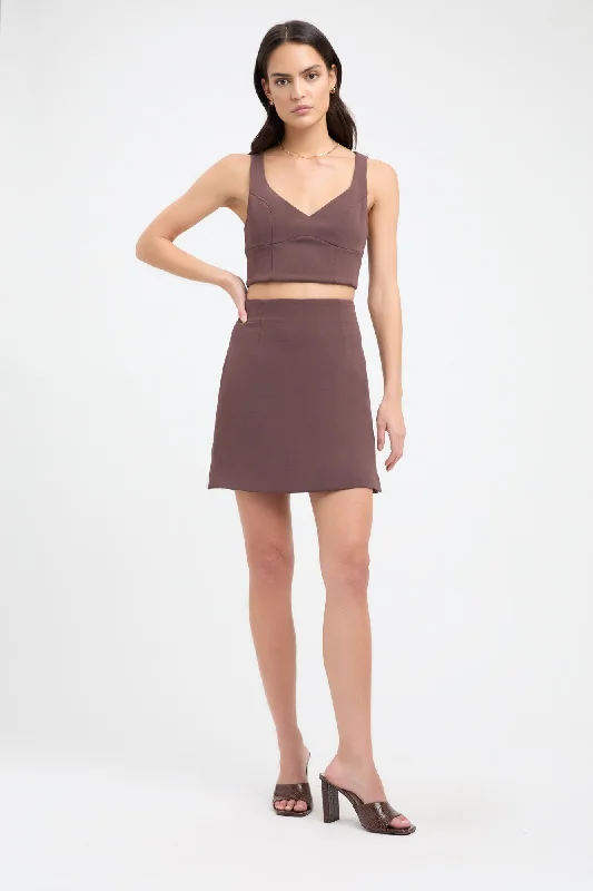 Alpha Split Mini Skirt Feminine Grace