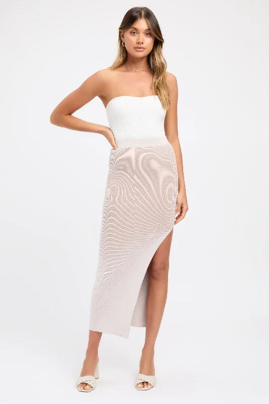 Cece Split Midi Skirt Effortless Everyday Wear