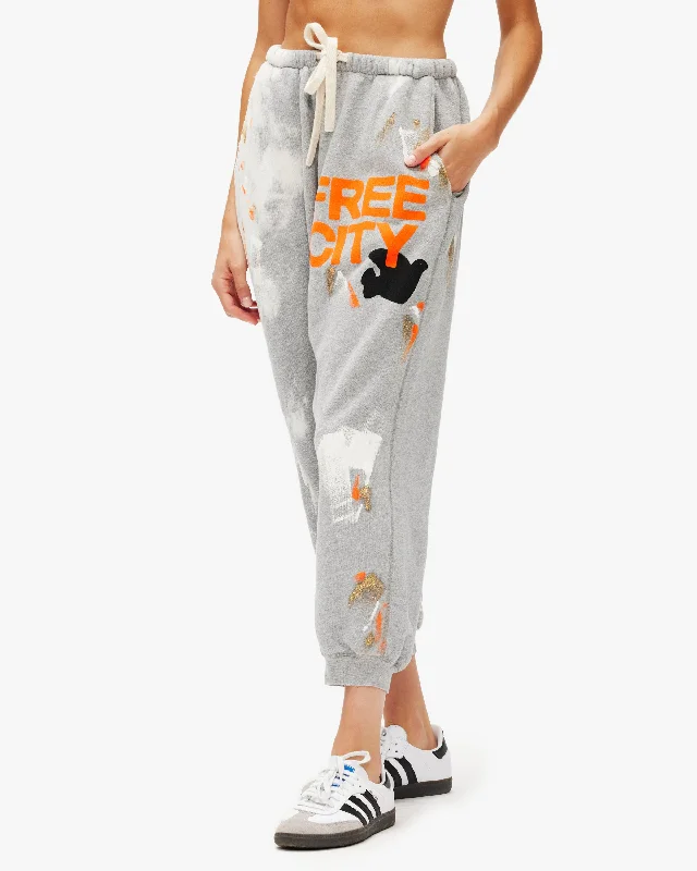 Free City Pocket Bleach/Paint Sweatpant Comfort Meets Fashion