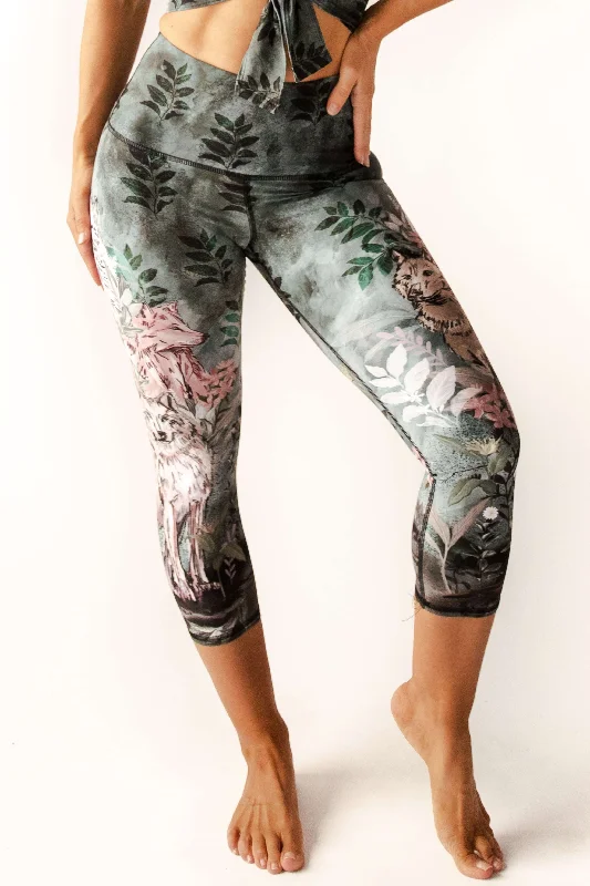 La Loba Printed Yoga Crops Odd Size Clearance Sale