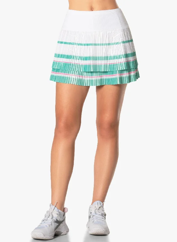 Long Deco Stripe Pleated Skirt Seasonal Trend