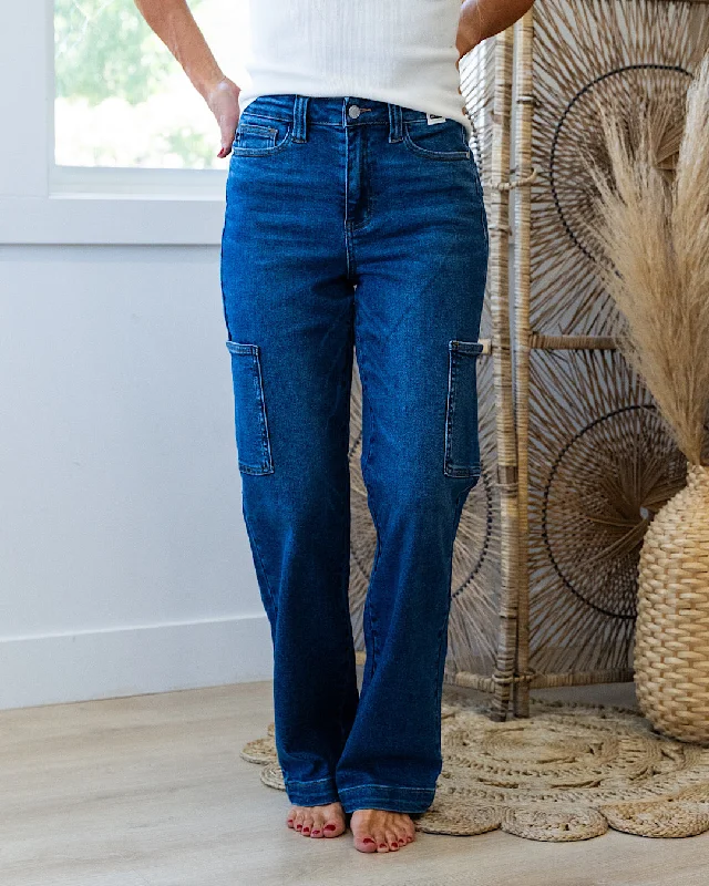 Judy Blue Lennon Wide Cargo Jeans Seasonal Style Discounts