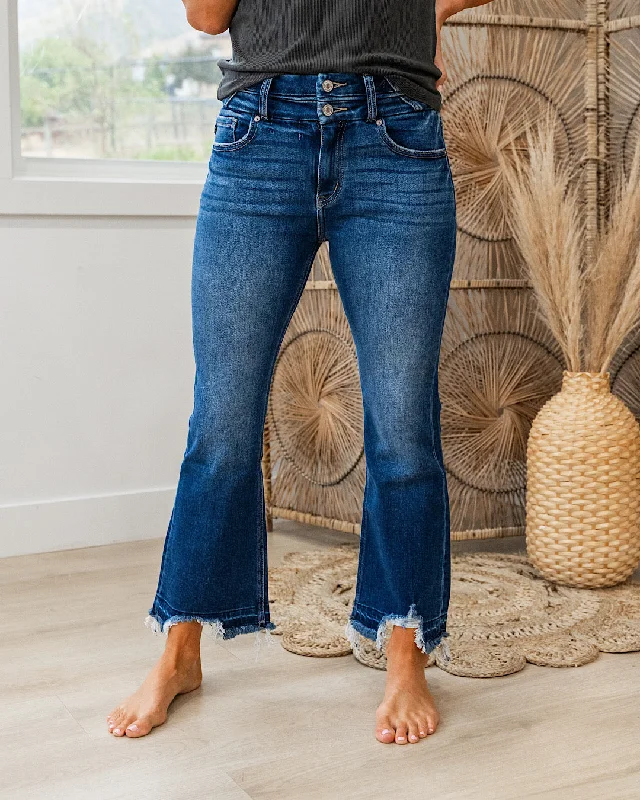 KanCan Lilian Distressed Cropped Flare Jeans Big Savings On Minimalist Office Styles