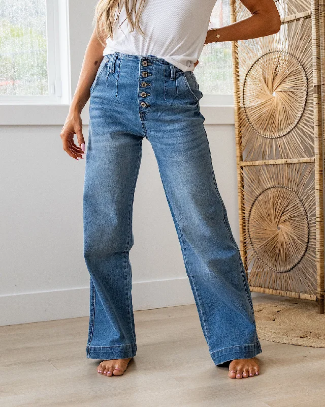 KanCan Sienna Non Distressed Wide Leg Jeans Flash Sale Starts